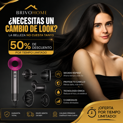 Secador de pelo profesional con accesorios magnéticos